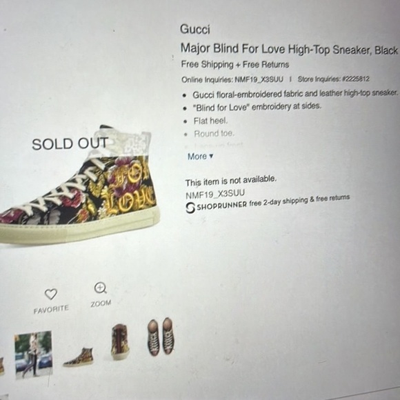 Gucci “love is blind” Men’s high top. NIOB - Picture 2 of 7